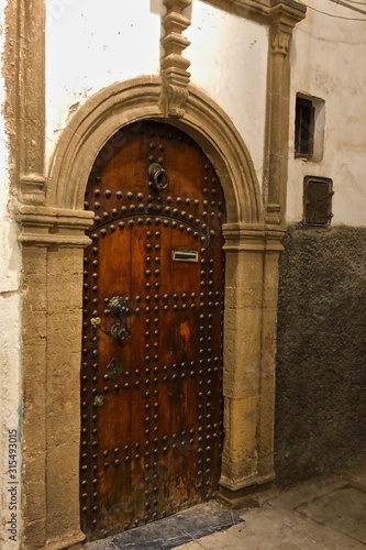 Different design of traditional doors in the old towns of Morocco