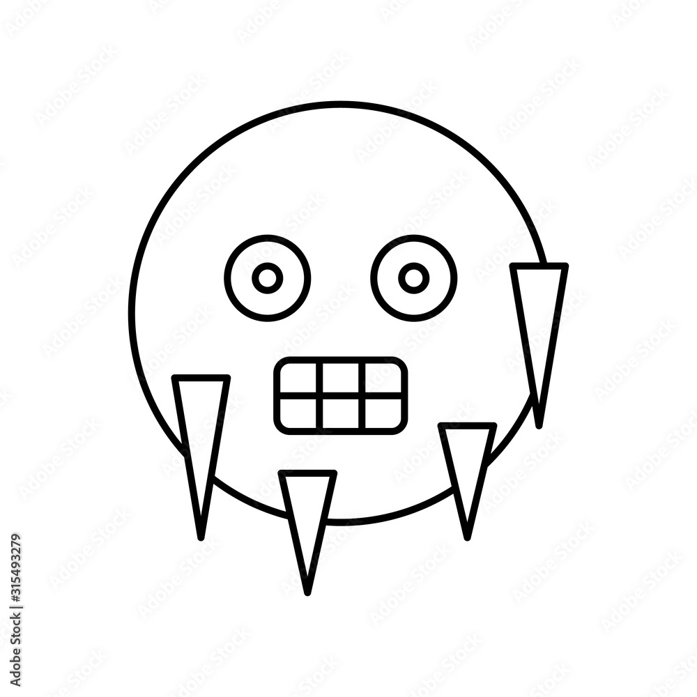 Cold, emotions icon. Simple line, outline vector expression of mood icons for ui and ux, website or mobile application Cold, emotions icon. Simple line, outline vector expression of mood icons for ui and ux, website or mobile application