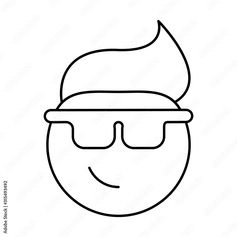 Cool, sunglasses, emotions icon. Simple line, outline vector expression of mood icons for ui and ux, website or mobile application Cool, sunglasses, emotions icon. Simple line, outline vector expression of mood icons for ui and ux, website or mobile application