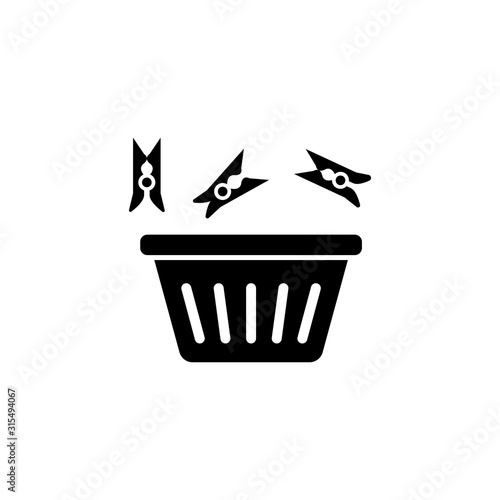 Laundry, clother tub, clothespin icon. Simple bathroom icons for ui and ux, website or mobile application
