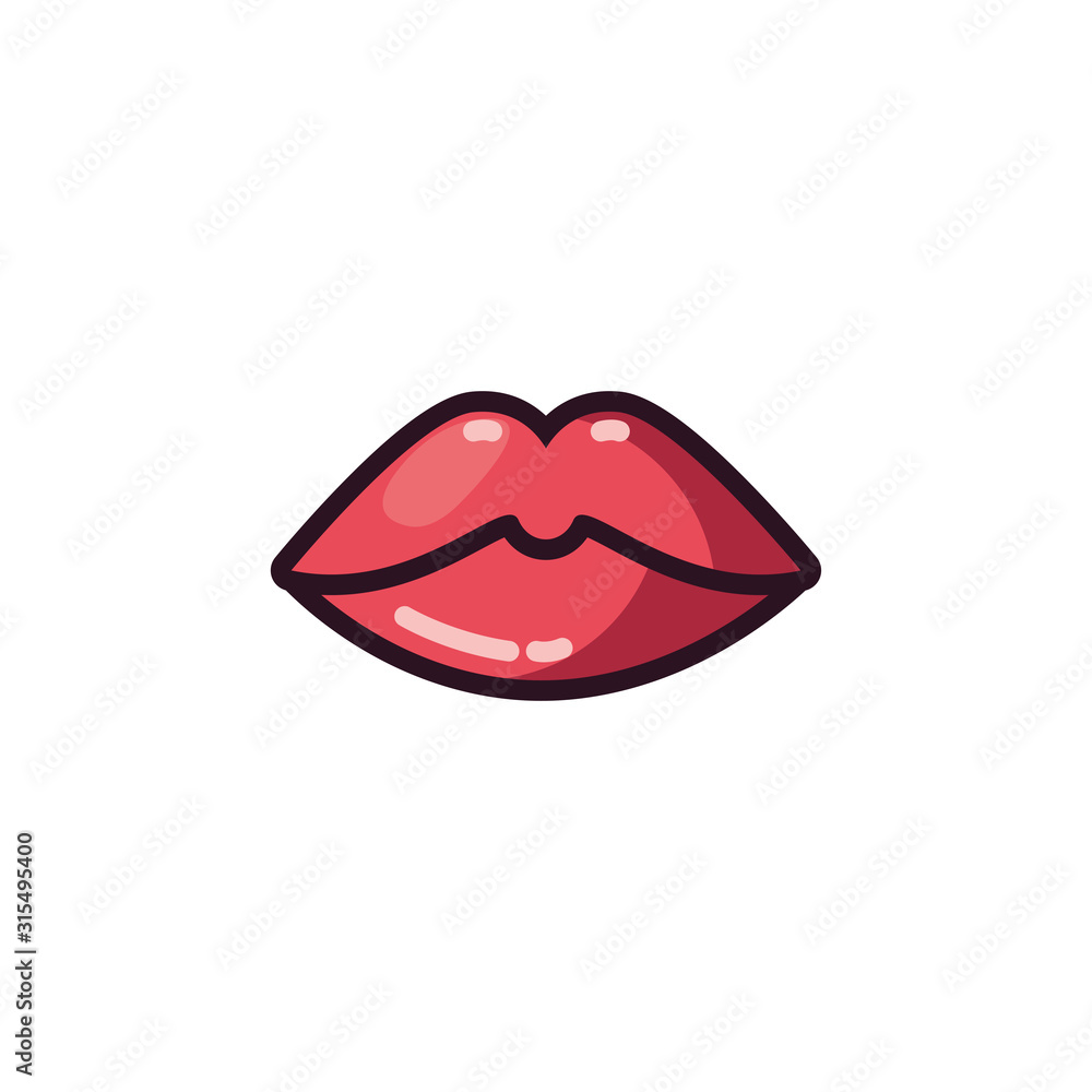 Isolated female mouth vector design