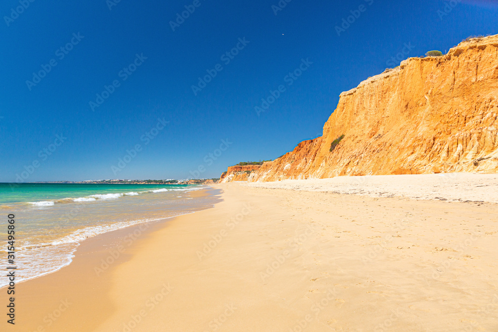 Panoramic picture of Praia da Falésia in Portugal in summer Panoramic picture of Praia da Falésia in Portugal in summer