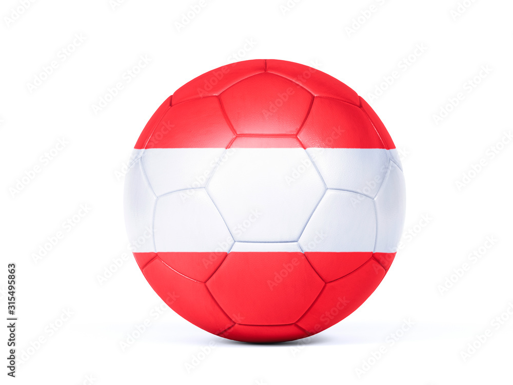 Football in the colors of the Austrian flag Football in the colors of the Austrian flag
