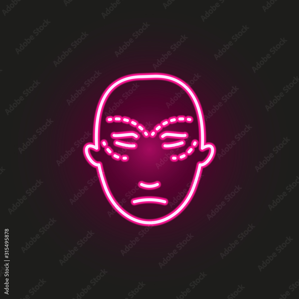 Facial plastic surgery neon style icon. Simple thin line, outline vector of medical icons for ui and ux, website or mobile application Facial plastic surgery neon style icon. Simple thin line, outline vector of medical icons for ui and ux, website or mobile application