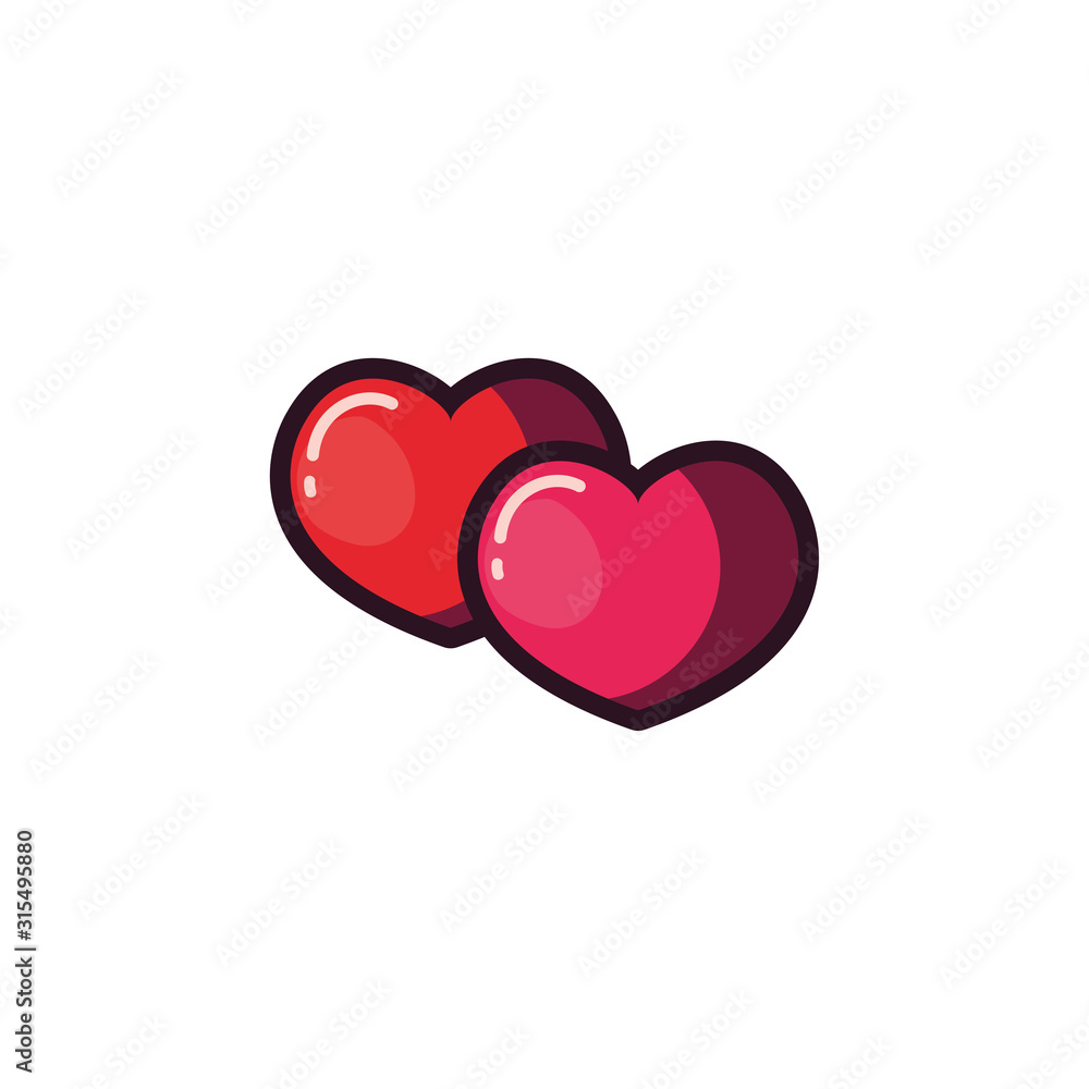 Isolated hearts icon vector design