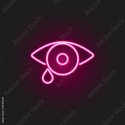 Optometry neon style icon. Simple thin line, outline vector of medical icons for ui and ux, website or mobile application