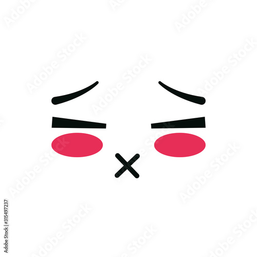 Isolated kawaii ashamed face cartoon vector design
