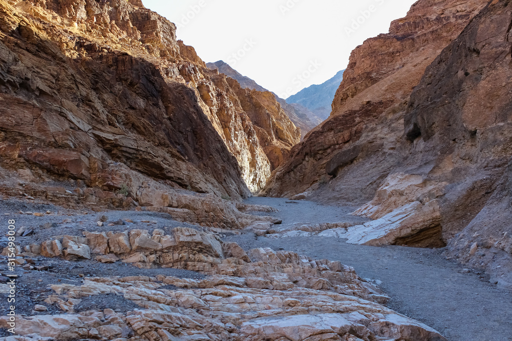 Dry riverbed of Mosaic Canyon. Death Valley National Park, California
