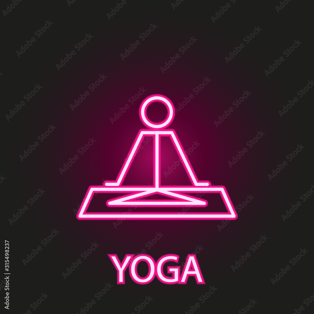 relaxation in yoga neon style icon. Simple thin line, outline vector of relaxation icons for ui and ux, website or mobile application relaxation in yoga neon style icon. Simple thin line, outline vector of relaxation icons for ui and ux, website or mobile application
