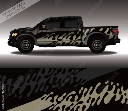 Car wrap decal design vector, custom livery race rally car vehicle sticker and tinting.