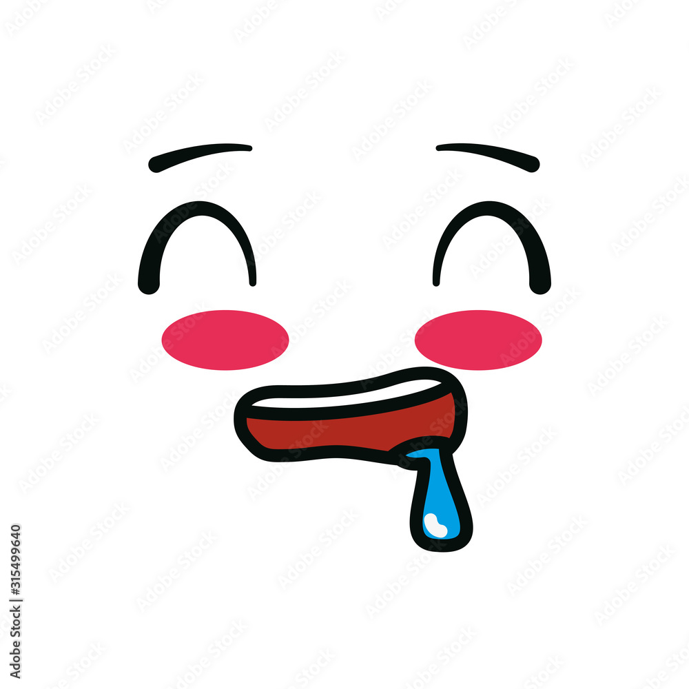 Isolated kawaii sleepy face cartoon vector design Isolated kawaii sleepy face cartoon vector design