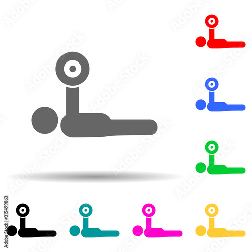 Disabled sport powerlifting sign multi color style icon. Simple glyph, flat vector of sport competition icons for ui and ux, website or mobile application