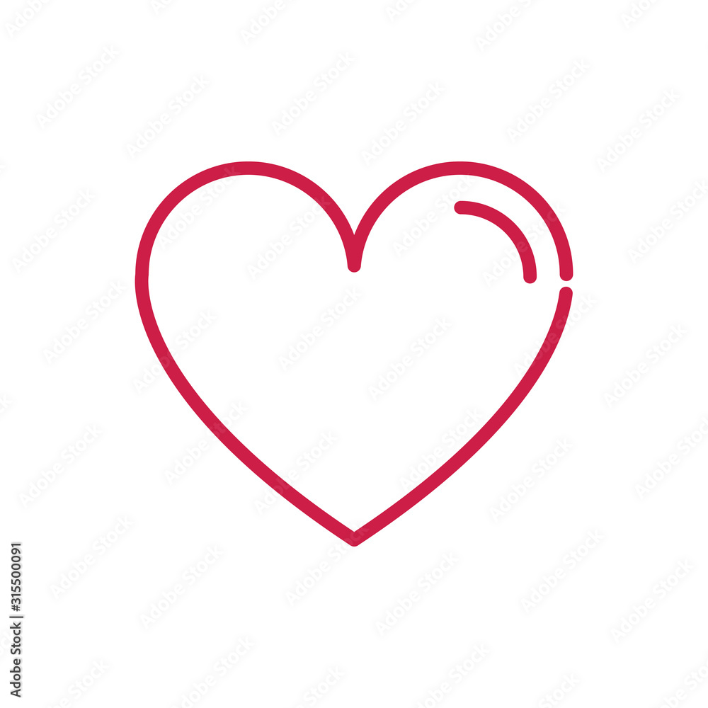 happy valentines day heart love romantic red line design