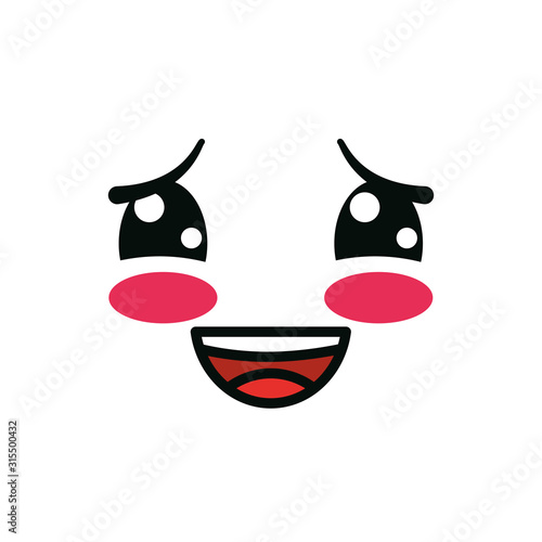 Isolated kawaii ashamed face cartoon vector design
