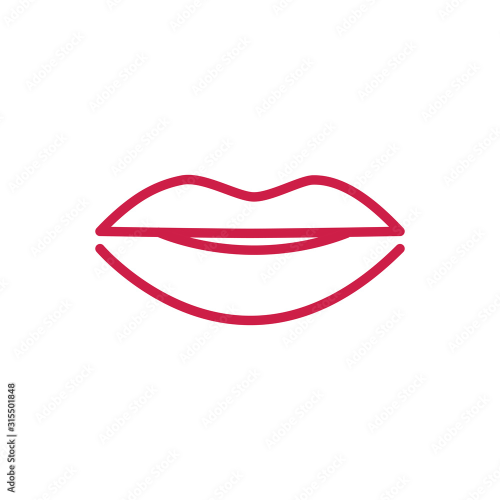happy valentines day cute female lips red line design happy valentines day cute female lips red line design
