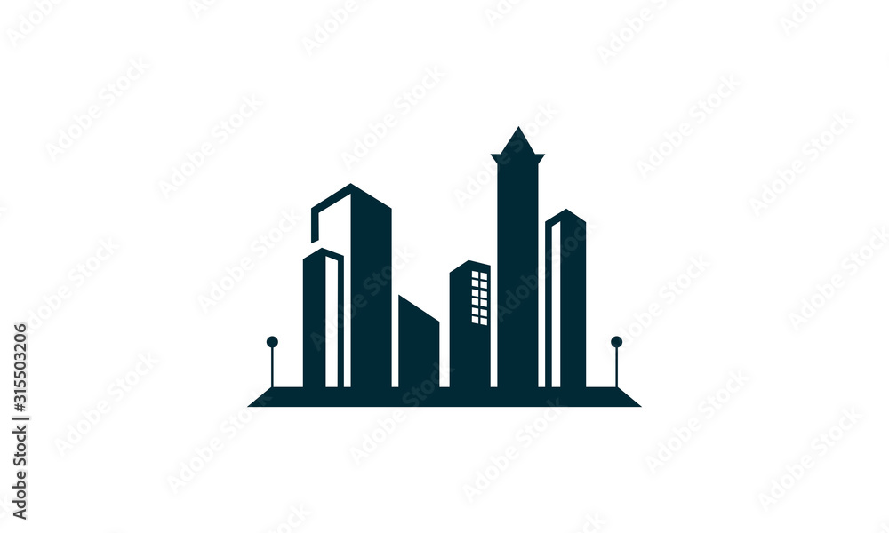 skyscraper logo vector
