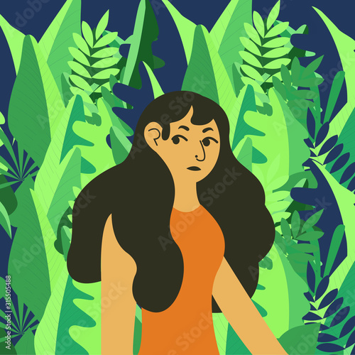 mujer en la naturaleza 