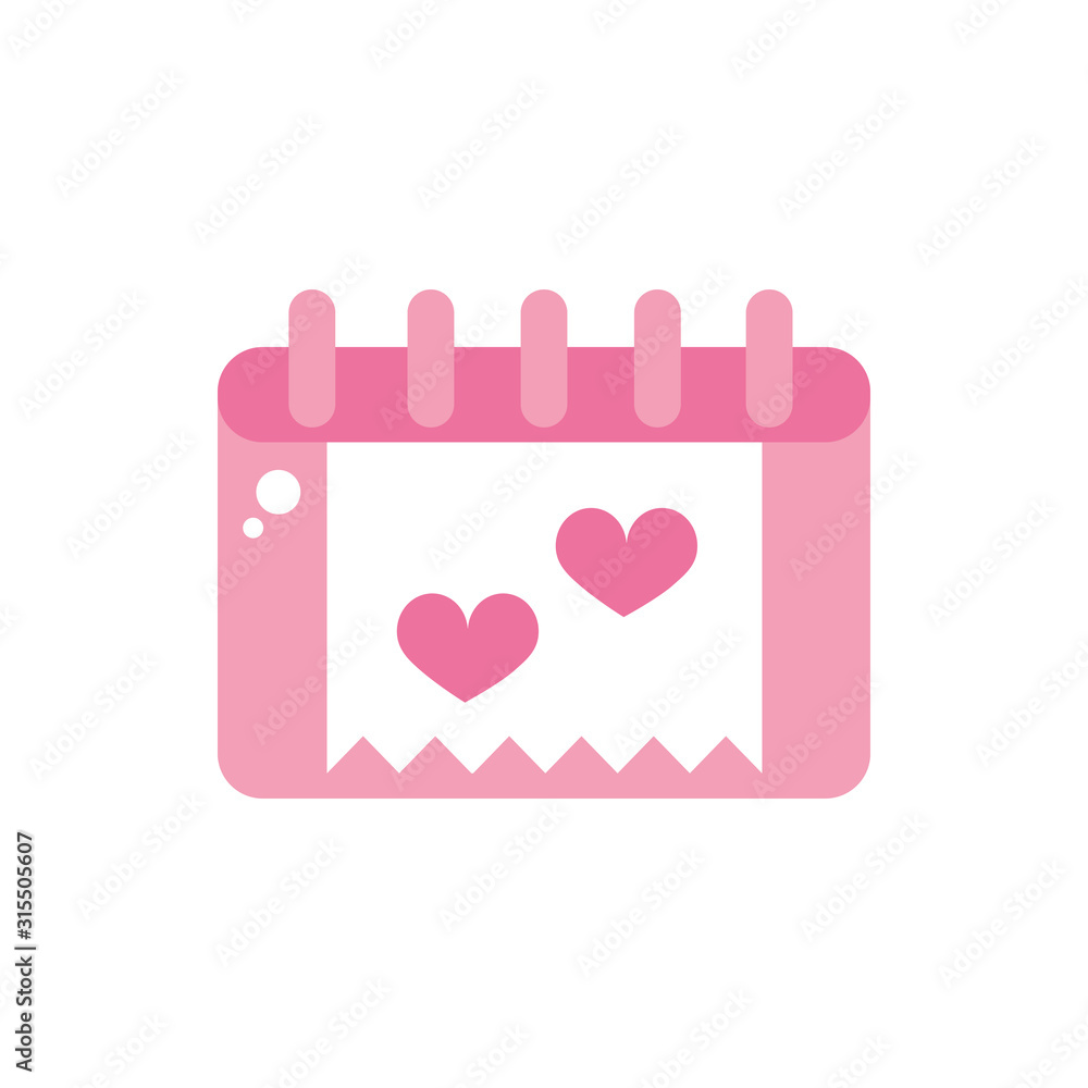 happy valentines day calendar reminder date hearts pink design