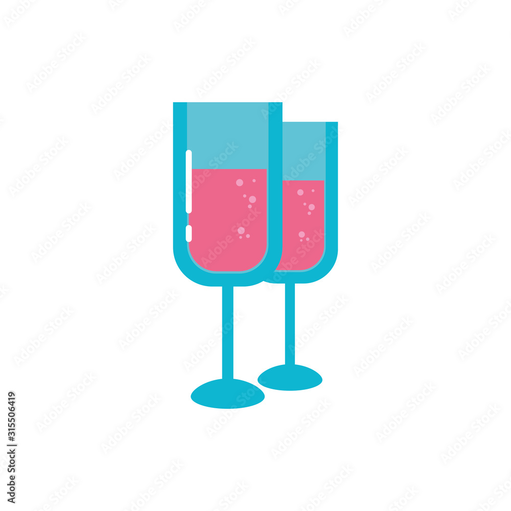 Isolated champagne cups vector design Isolated champagne cups vector design