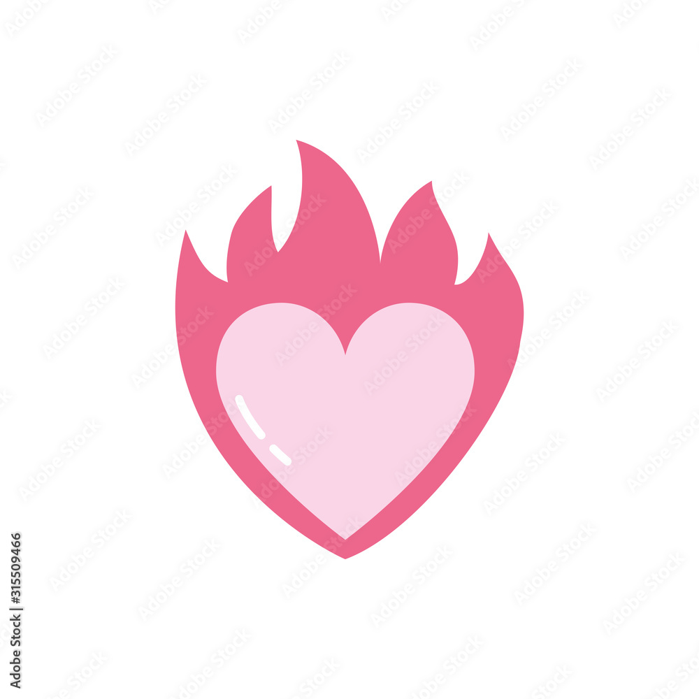 Isolated flame with heart vector design Isolated flame with heart vector design