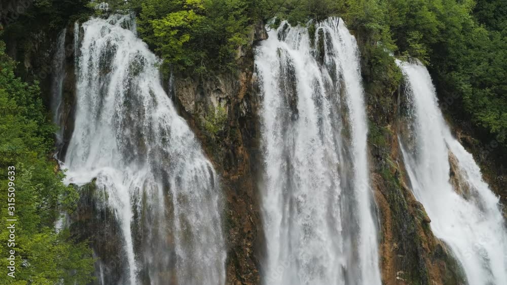 17% slow motion close up clip of the top of the largest waterfall at plitvice lakes national park in croatia 17% slow motion close up clip of the top of the largest waterfall at plitvice lakes national park in croatia