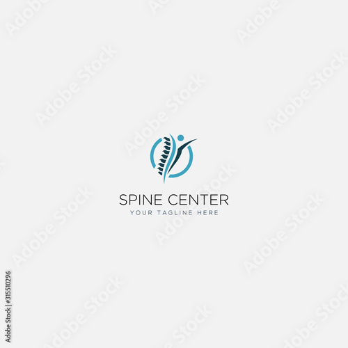 health and medical spine center logo design