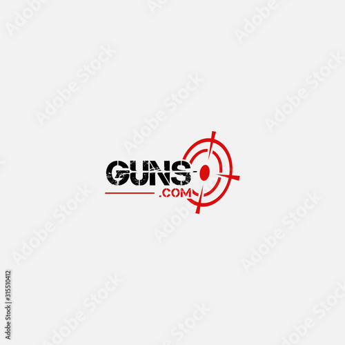 Black and Military style modern Guns logo design