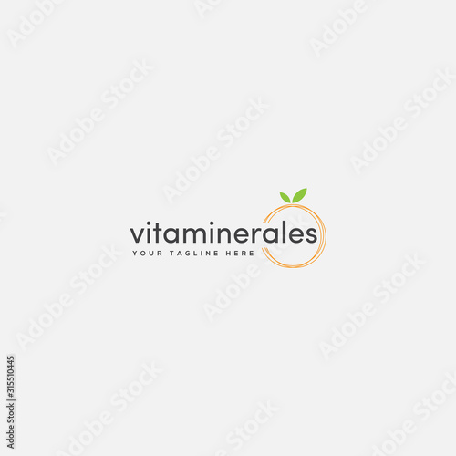 modern healthy fast food nutrition logo