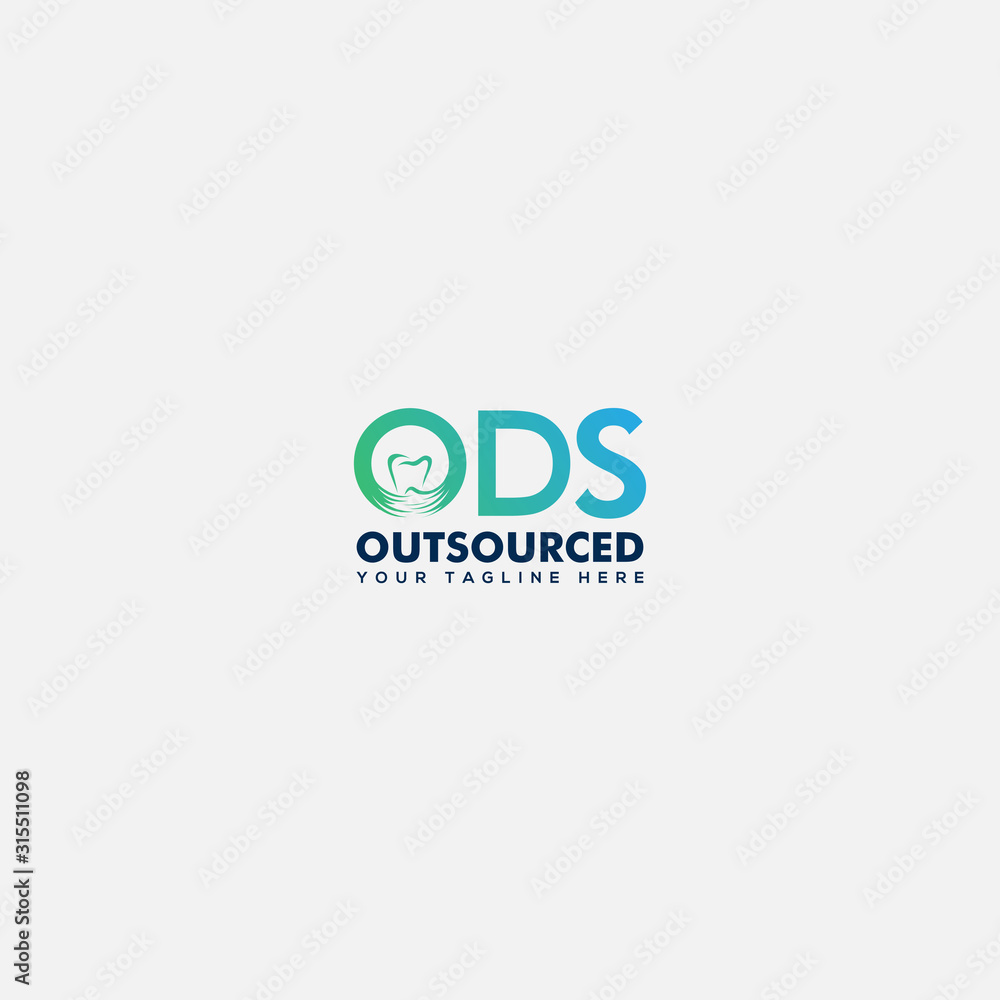 ODS lettering dental logo design