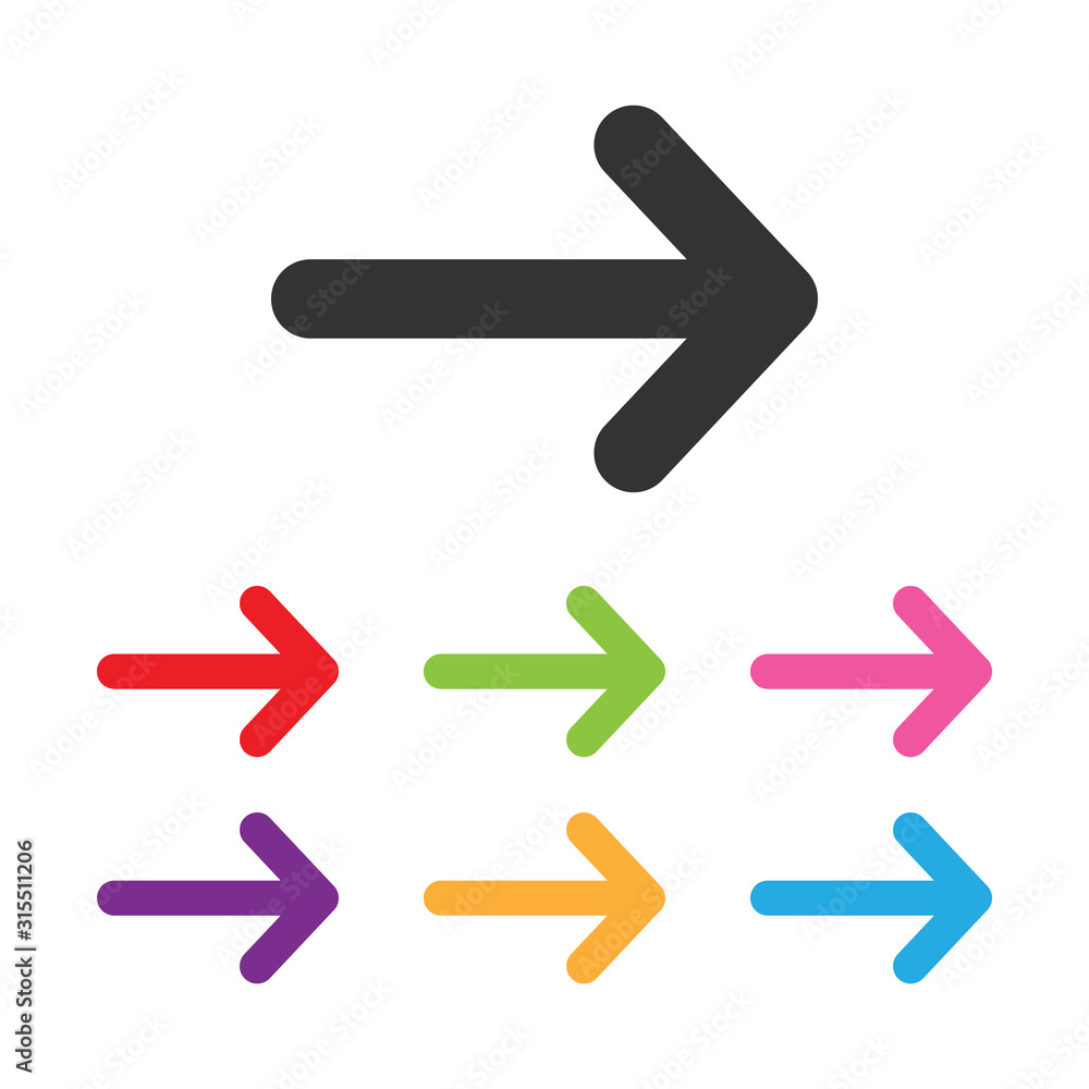 Colorful Set of Arrow Icon Colorful Set of Arrow Icon
