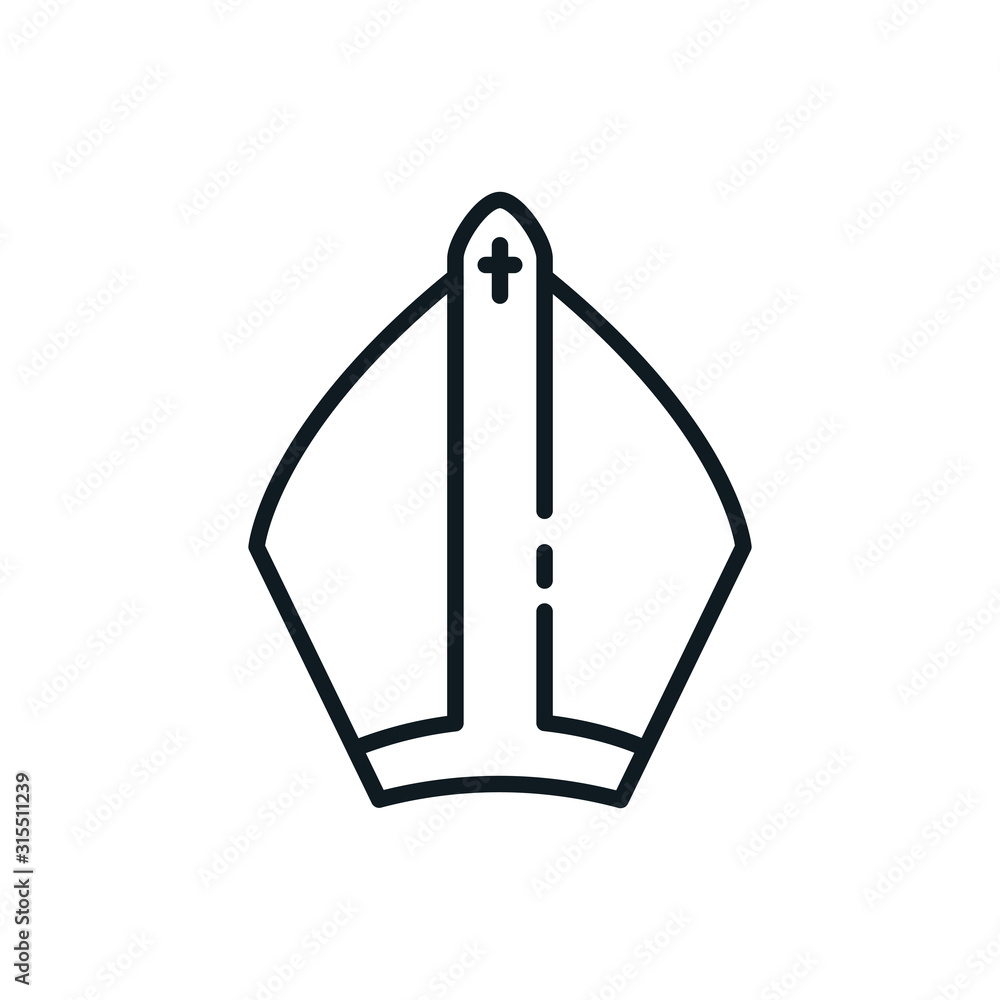 Isolated pope hat symbol vector design Isolated pope hat symbol vector design