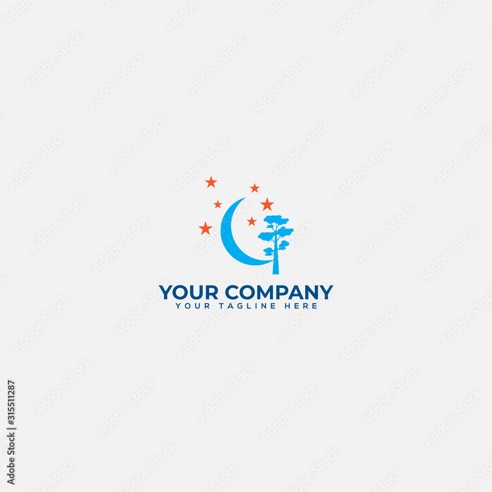Fototapeta premium night moon and dream logo