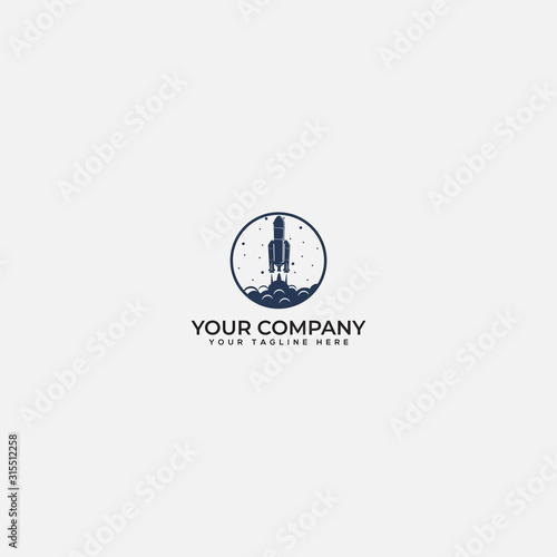 rocket logo, simple rocket, take of rocket, modern rocket circle logo
