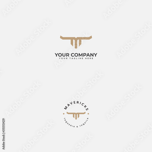 letter TM logo, Bull logo,head bull logo, monogram TM logo