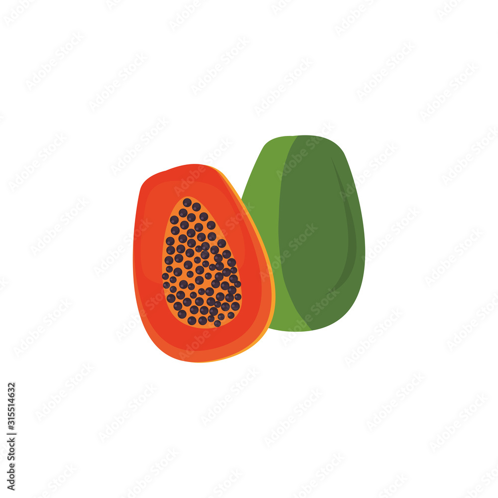 Isolated papaya fruit vector design Isolated papaya fruit vector design
