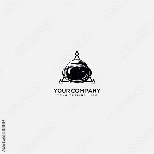 tech logo, astronaut logo, helmet astronaut and triangle tech logo