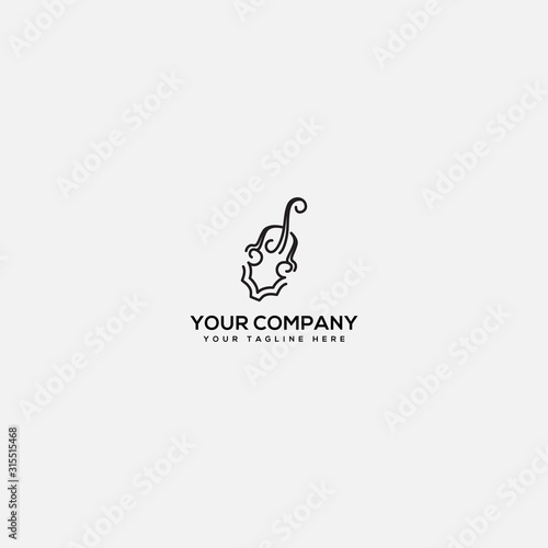 instrument jazz logo, violin logo design, letter S and Violin logo