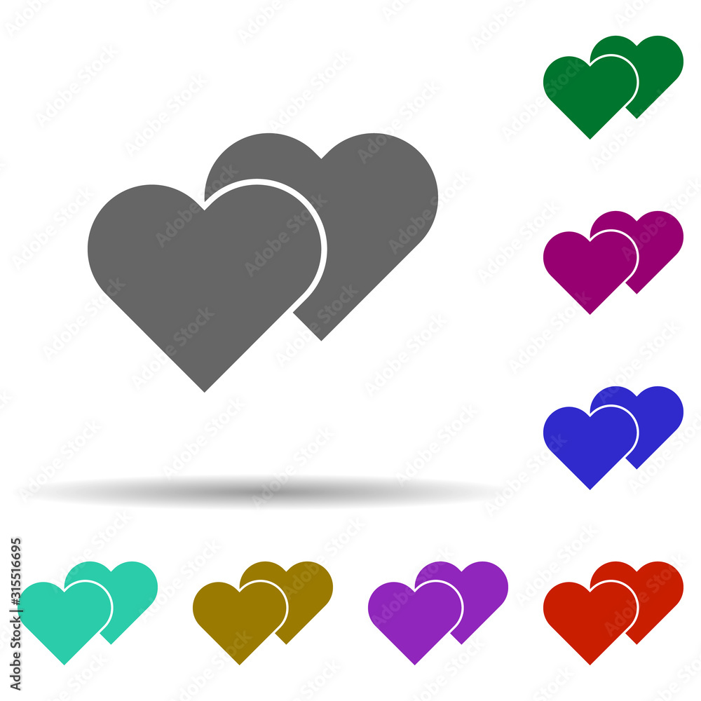Friendship, love in multi color style icon. Simple glyph, flat vector of Friendship icons for ui and ux, website or mobile application Friendship, love in multi color style icon. Simple glyph, flat vector of Friendship icons for ui and ux, website or mobile application