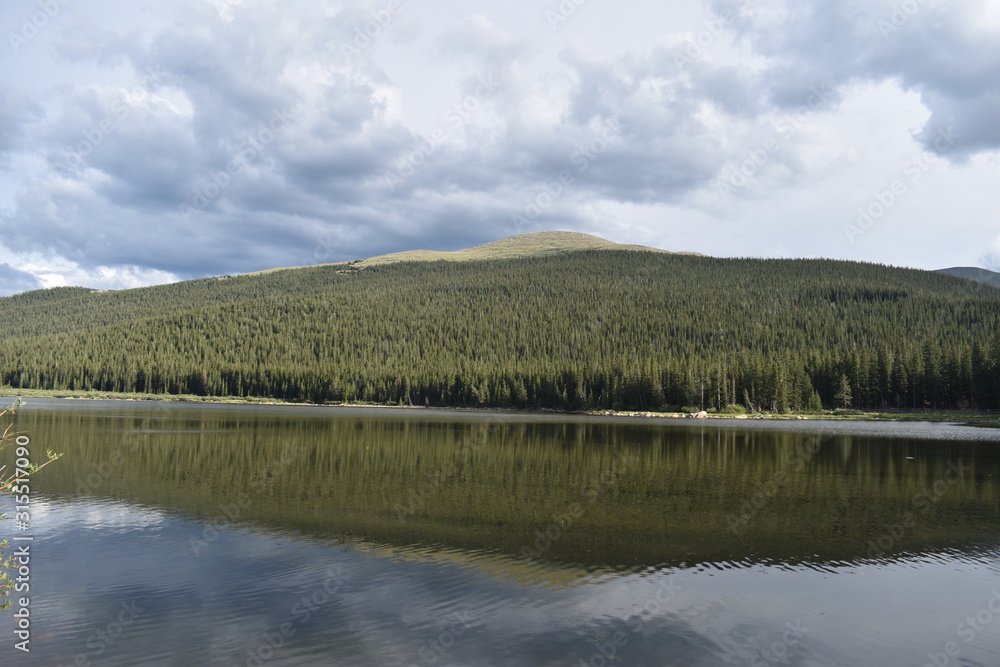 grey sky and lake 