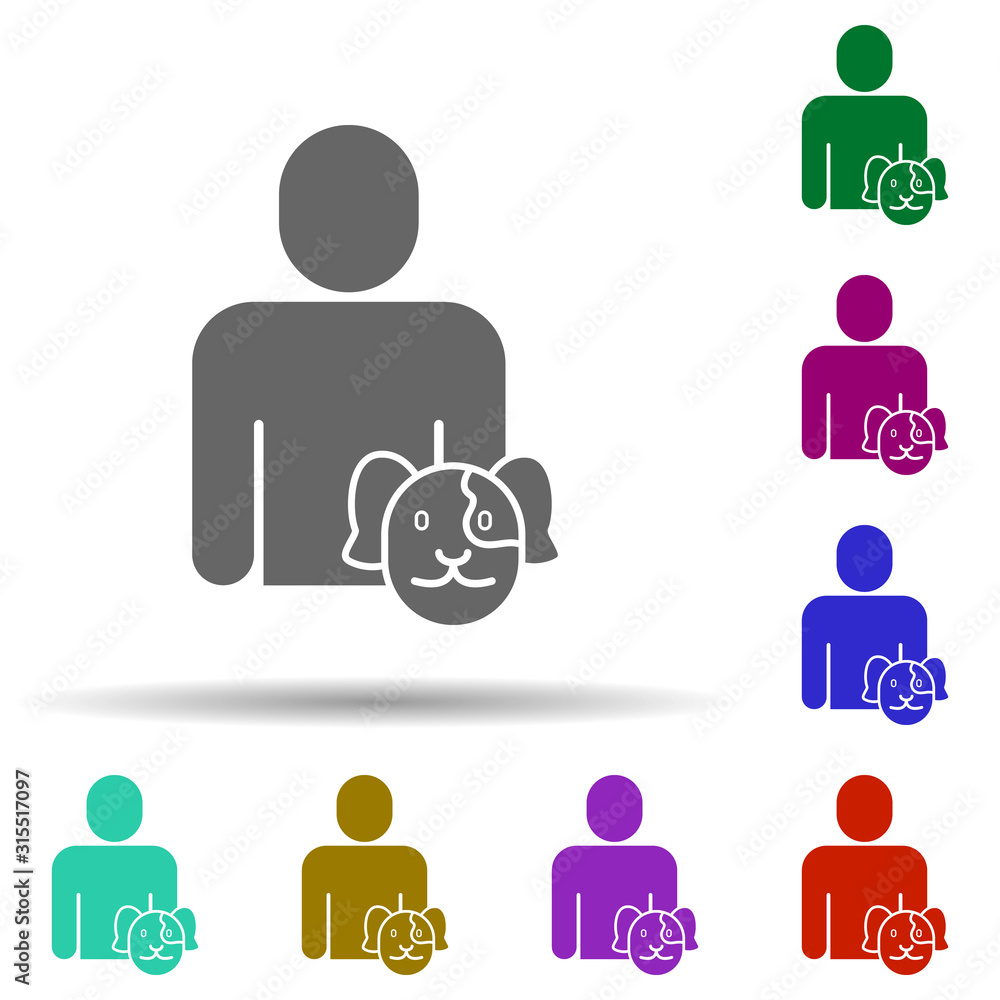 Friendship, dog in multi color style icon. Simple glyph, flat vector of Friendship icons for ui and ux, website or mobile application