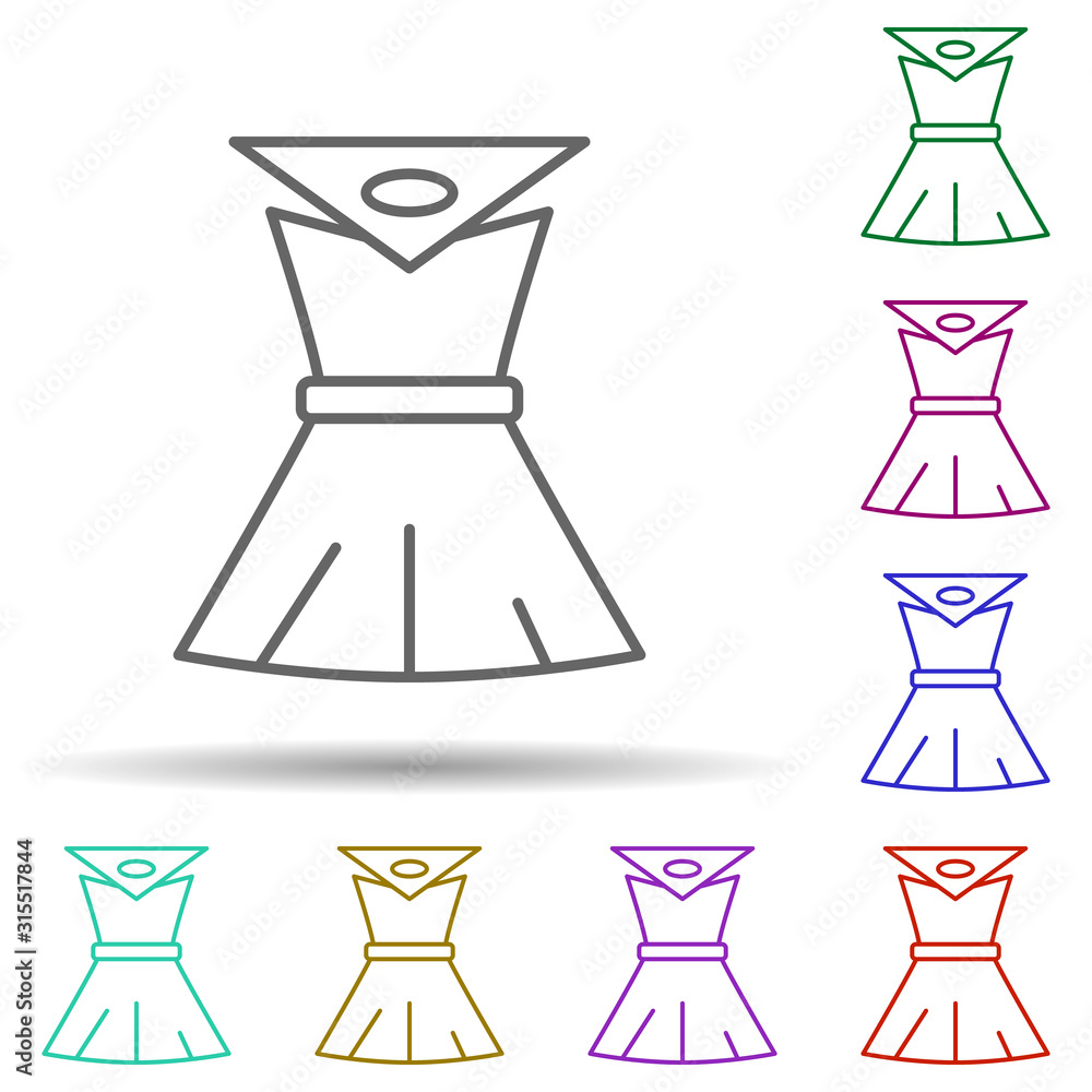 Dress, technology in multi color style icon. Simple thin line, outline vector of future world icons for ui and ux, website or mobile application