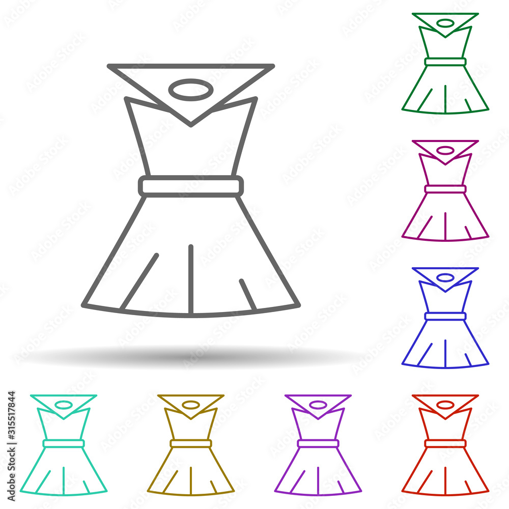 Dress, technology in multi color style icon. Simple thin line, outline vector of future world icons for ui and ux, website or mobile application Dress, technology in multi color style icon. Simple thin line, outline vector of future world icons for ui and ux, website or mobile application