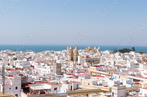 Cadiz Aerial view of the city on a sunny day. Andalusia, Spain © David Paniagua