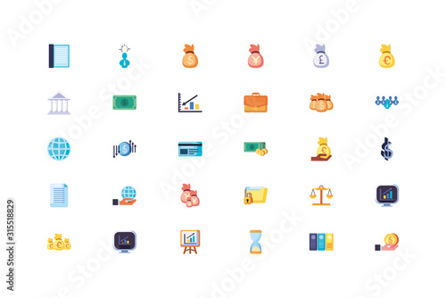 Isolated business icon set vector design