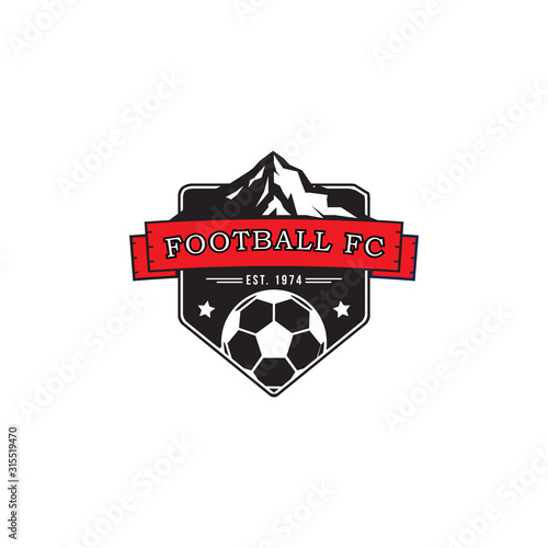 Football Club Logo Design Template, mountain sport logo