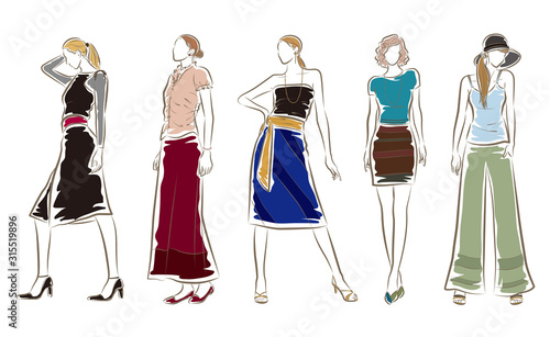 女性のファッションイラスト