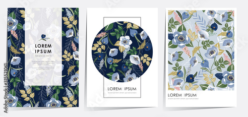 Vector illustration of a beatiful floral frame set for Wedding, anniversary, birthday and party. Design for banner, poster, card, invitation and scrapbook