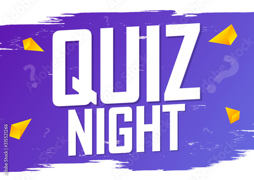 Quiz Night, poster design template, game banner, vector illustration