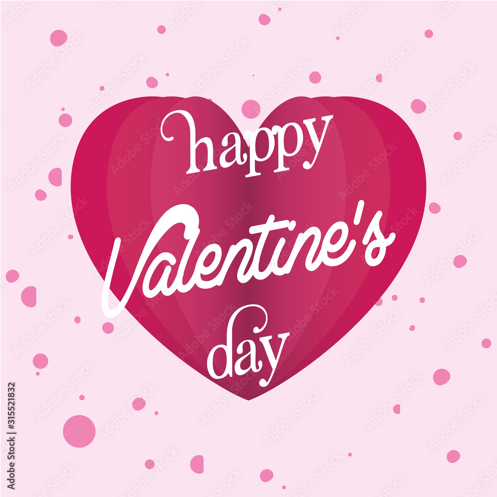 Happy valentines day heart vector design