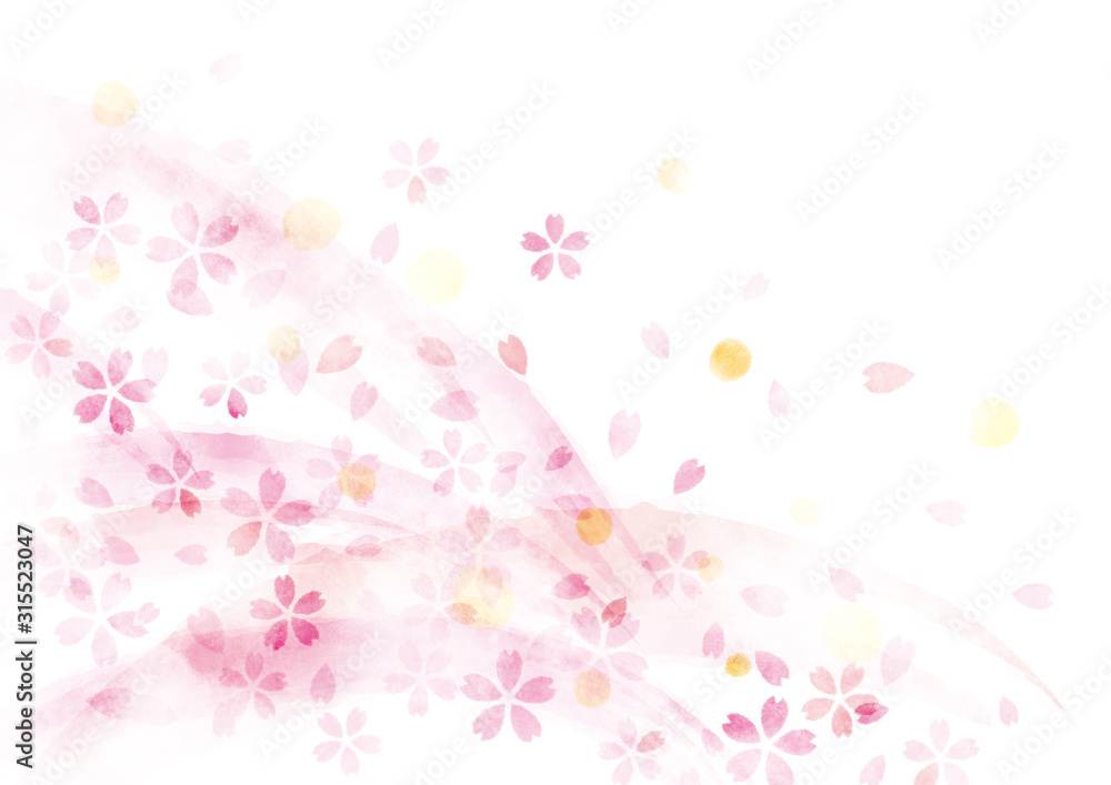 桜　水彩　テクスチャ　背景　ピンク